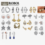 Exaggerated 925 Silver Stud Earrings High Sense of Light for Women