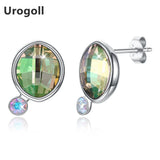 Crystal Stud Earrings S925 Sterling Silver Sparkle Jewelry