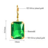 Emerald Earrings 14k Real 925 Sterling Silver Gems Engagement Gift For Mom