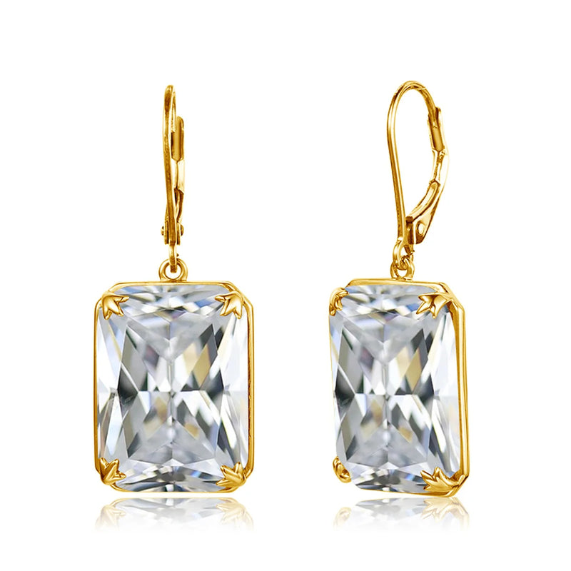 Emerald Earrings 14k Real 925 Sterling Silver Gems Engagement Gift For Mom