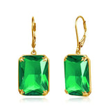 Emerald Earrings 14k Real 925 Sterling Silver Gems Engagement Gift For Mom