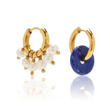 Circle Natural Stone Earrings Vintage Gift