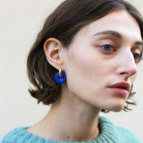 Circle Natural Stone Earrings Vintage Gift