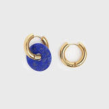 Circle Natural Stone Earrings Vintage Gift