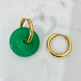 Circle Natural Stone Earrings Vintage Gift