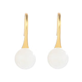 925 Silver Jade Earrings Vintage Gilded Gemstone Ear Studs Heart Ball