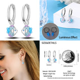925 Silver Hoop Earrings Diamond Love Heart Lock Peach Heart Earrings