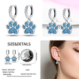 925 Silver Hoop Earrings Diamond Love Heart Lock Peach Heart Earrings
