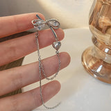 Bone Clip Ear Hook CZ Bow Shape Earrings