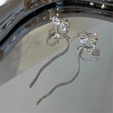 Bone Clip Ear Hook CZ Bow Shape Earrings