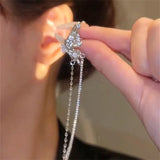 Butterfly Bone Earrings CZ Tassel Party Gift Jewelry Accessories