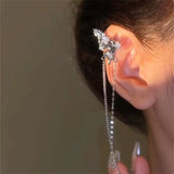 Butterfly Bone Earrings CZ Tassel Party Gift Jewelry Accessories