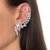 Zircon Ear Cuff Silver Ear Clips Party Wedding Jewelry