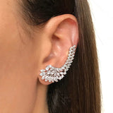 Zircon Ear Cuff Silver Ear Clips Party Wedding Jewelry