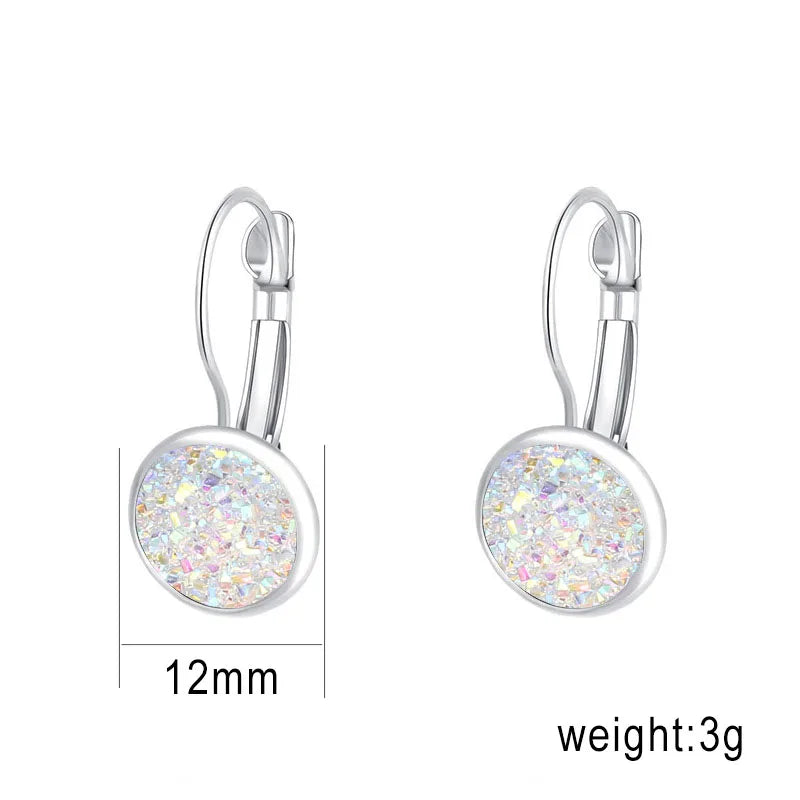 Multicolored Resin Cluster Stone Earrings for Women