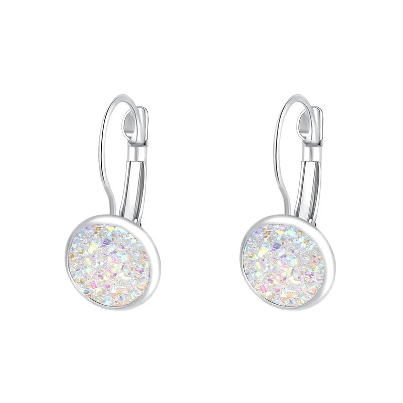 Multicolored Resin Cluster Stone Earrings for Women