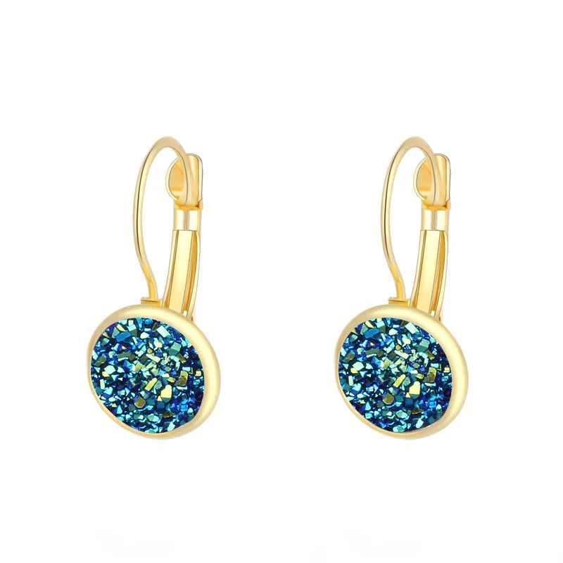 Multicolored Resin Cluster Stone Earrings for Women