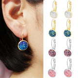 Multicolored Resin Cluster Stone Earrings for Women