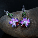 High-Quality Zircon Enamel Butterfly Zircon Earrings