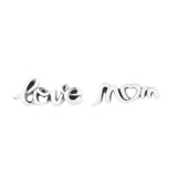 Love Mum Stud Earrings Crystals Sterling Silver Jewelry