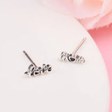 Love Mum Stud Earrings Crystals Sterling Silver Jewelry