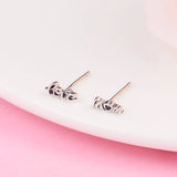 Love Mum Stud Earrings Crystals Sterling Silver Jewelry