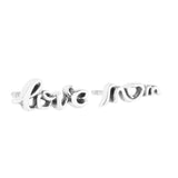 Love Mum Stud Earrings Crystals Sterling Silver Jewelry