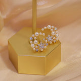 Moon Pearl Zircon Star Stud Earrings 14k Plated Pendant Jewelry