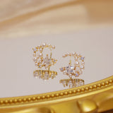 Moon Pearl Zircon Star Stud Earrings 14k Plated Pendant Jewelry