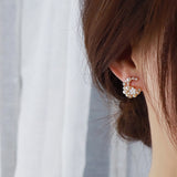 Moon Pearl Zircon Star Stud Earrings 14k Plated Pendant Jewelry