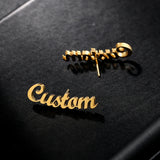 Personalized Name Earrings Customize Initial Cursive Nameplate Stud Earring