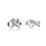 Sparkling Infinity Stud Earrings Clear Crystals for Women