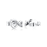 Sparkling Infinity Stud Earrings Clear Crystals for Women