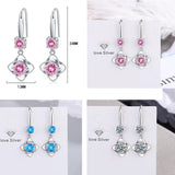 Heart Shape Pink Diamond Zircon Clover Handbag Earrings