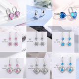 Heart Shape Pink Diamond Zircon Clover Handbag Earrings