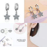 Heart Shape Pink Diamond Zircon Clover Handbag Earrings