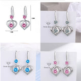 Heart Shape Pink Diamond Zircon Clover Handbag Earrings