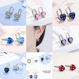Heart Shape Pink Diamond Zircon Clover Handbag Earrings