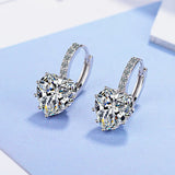 Heart Shape Pink Diamond Zircon Clover Handbag Earrings