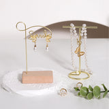 Earrings Necklace Ring Holder Display Stand Wooden Base Retail Decor