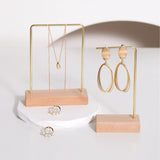 Earrings Necklace Ring Holder Display Stand Wooden Base Retail Decor