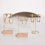 Earrings Necklace Ring Holder Display Stand Wooden Base Retail Decor