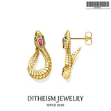 Vintage Snake Ear Studs 925 Silver Bijoux Gift