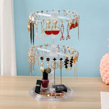 Rotatable 2-Layer Earrings Holder Jewelry Display Rack