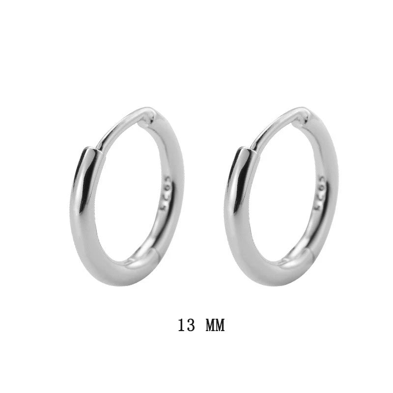925 Sterling Silver Circle Ear Buckle Earrings for Women