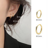 925 Sterling Silver Circle Ear Buckle Earrings for Women