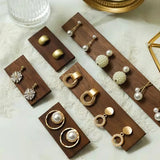 Wood Chips Earrings Display Stand Natural Wood Holder