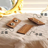Wood Chips Earrings Display Stand Natural Wood Holder