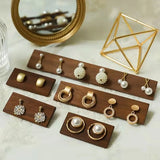 Wood Chips Earrings Display Stand Natural Wood Holder