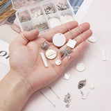 Earrings Jewelry Making Kit Glass Pearl Beads Geometric Shell Charms